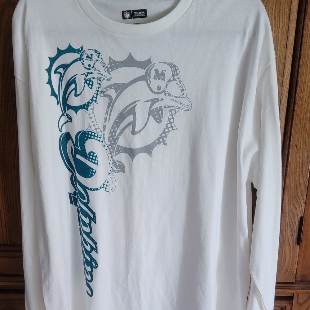 Team Apparel White and Teal Men's Shirt NWOT XL Long SLEEVE